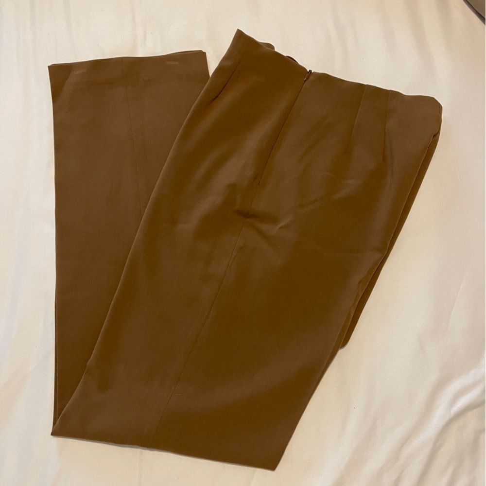 Coldwater Creek Side-zip slim straight leg | Dress Pant in Deep Tan | Size 6